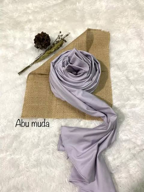 Jilbab Pashmina Kaos Abu Muda