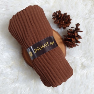 Jilbab Pashmina Plisket Coklat