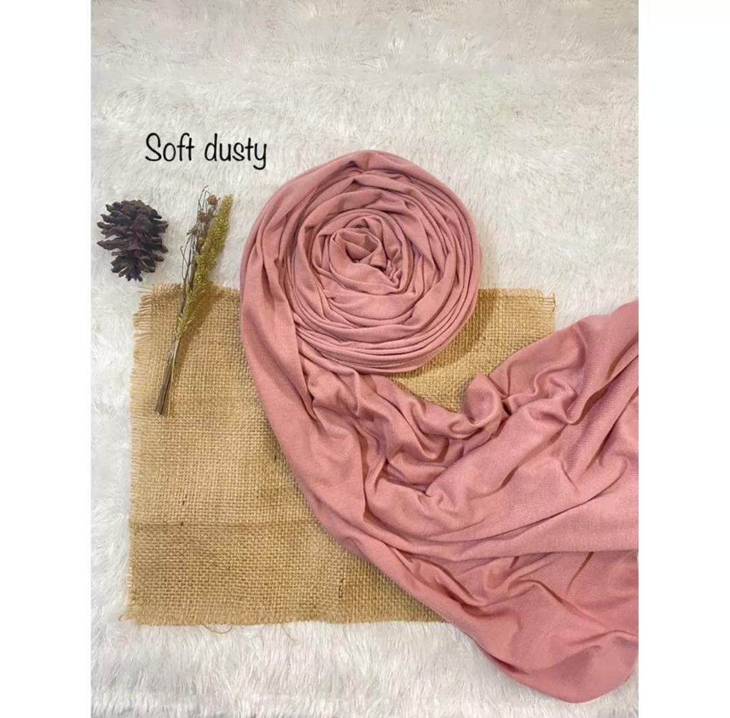 Jilbab Pashmina Kaos Soft Dusty