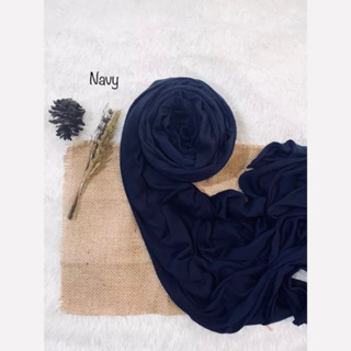 Jilbab Pashmina Kaos Navy