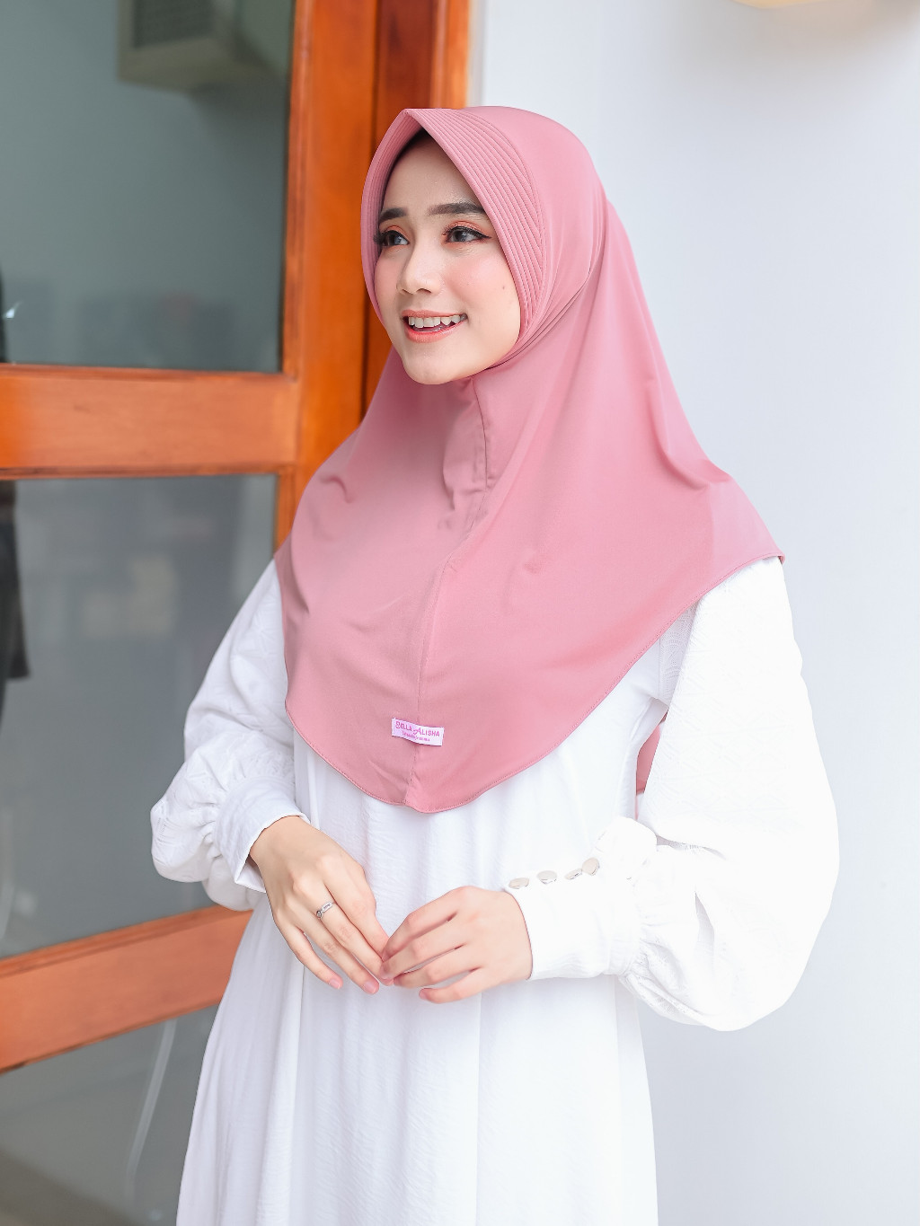 Jilbab Instan Jersey Size S Warna Pink