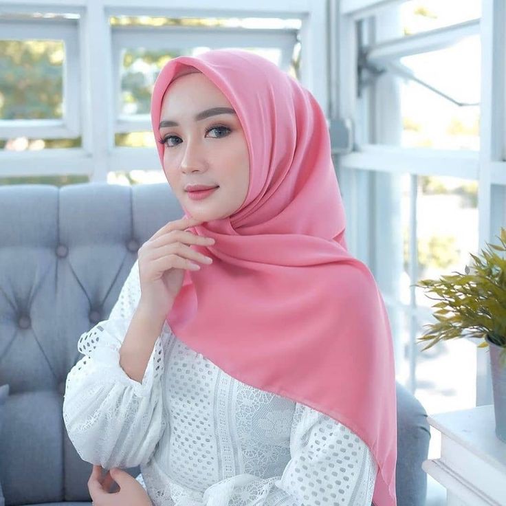 Jilbab Bella Square Segi Empat Pink Salmon